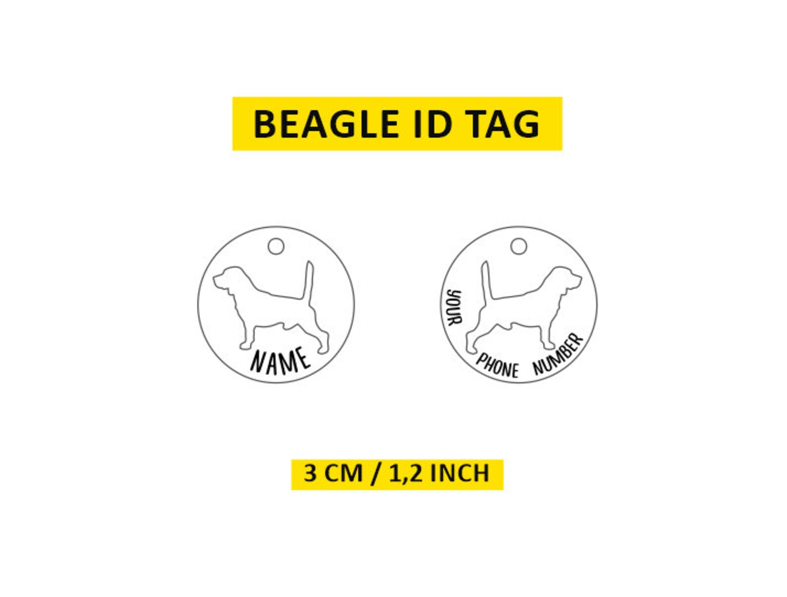 Beagle id tag beagle dog tag Beagle lover Beagle gifts Etsy