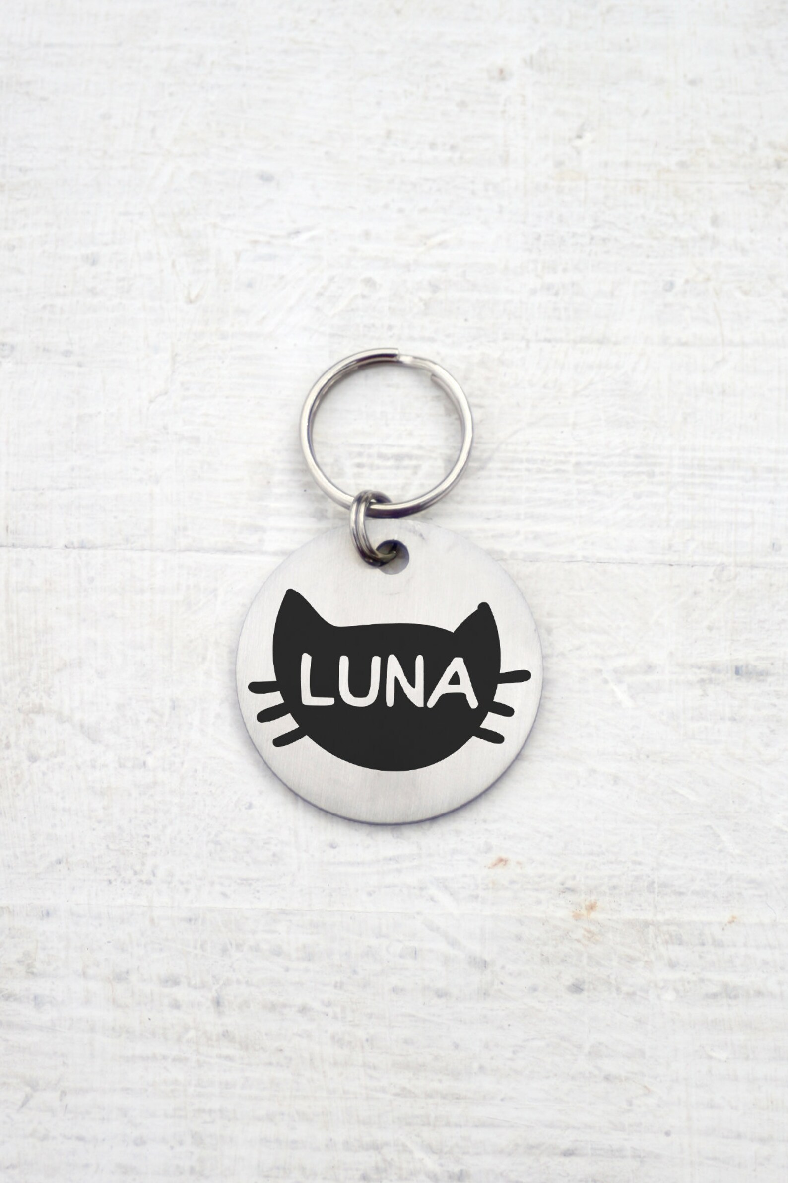 Cat Id Tag Round Circle Cat Tags Small Dog Tags Custom Etsy