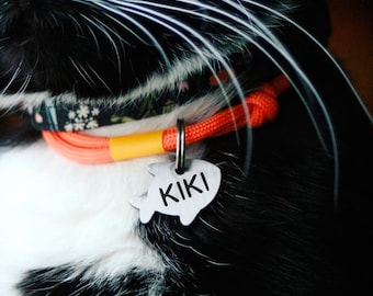 Fish Cat ID Tag: Personalized Stainless Steel Pet Tag