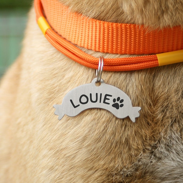 Sausage id tag, dachshund id tag, weenie dog, sausage dog,  weiner dog