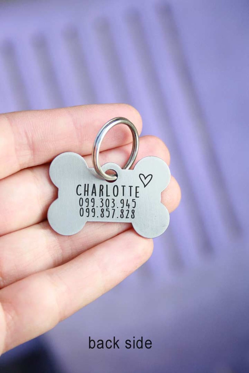 Bone Dog Tag Stainless steel Customized Pet ID Tag Name Etsy