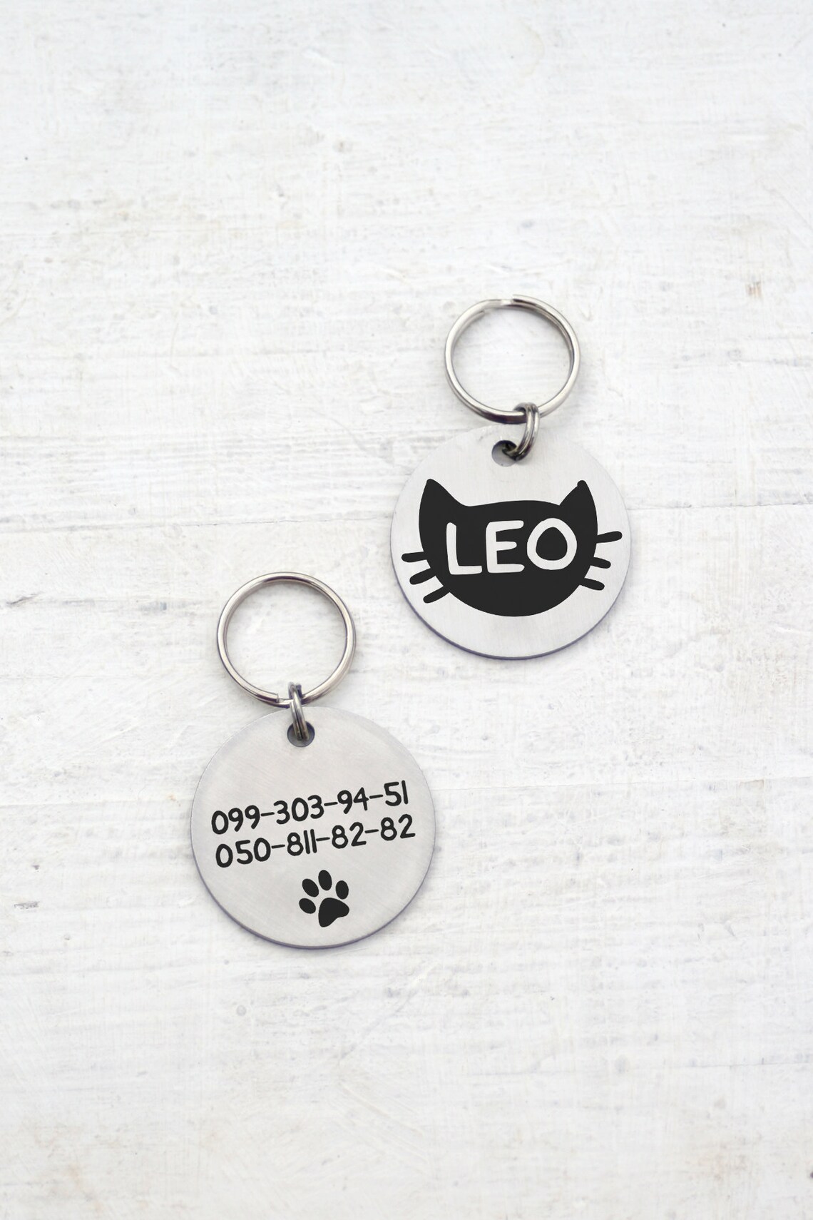 Cat id tag round circle cat tags small dog tags custom Etsy