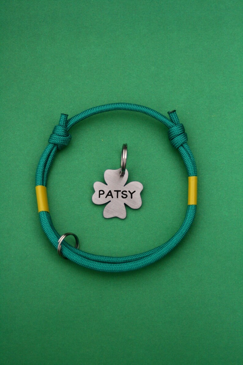 Clover dog tag Shamrock pet tag custom two sides Customized Etsy