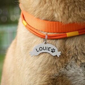 Personalized Sausage Dog ID Tag: Stainless Steel Pet Tag image 2