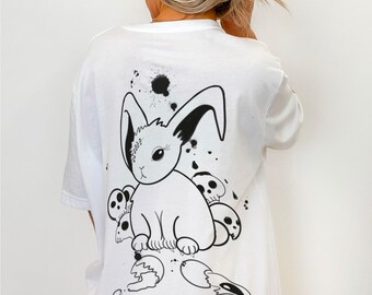 Bad bunny white T-shirt, streetwear