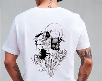 Tshirt blanc inspiré d'un tatouage