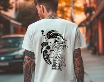 White Tshirt inspired by tattoo design