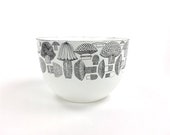 Mid Century Kaj Franck Finel Mushroom Pattern White Enamel Modern Bowl