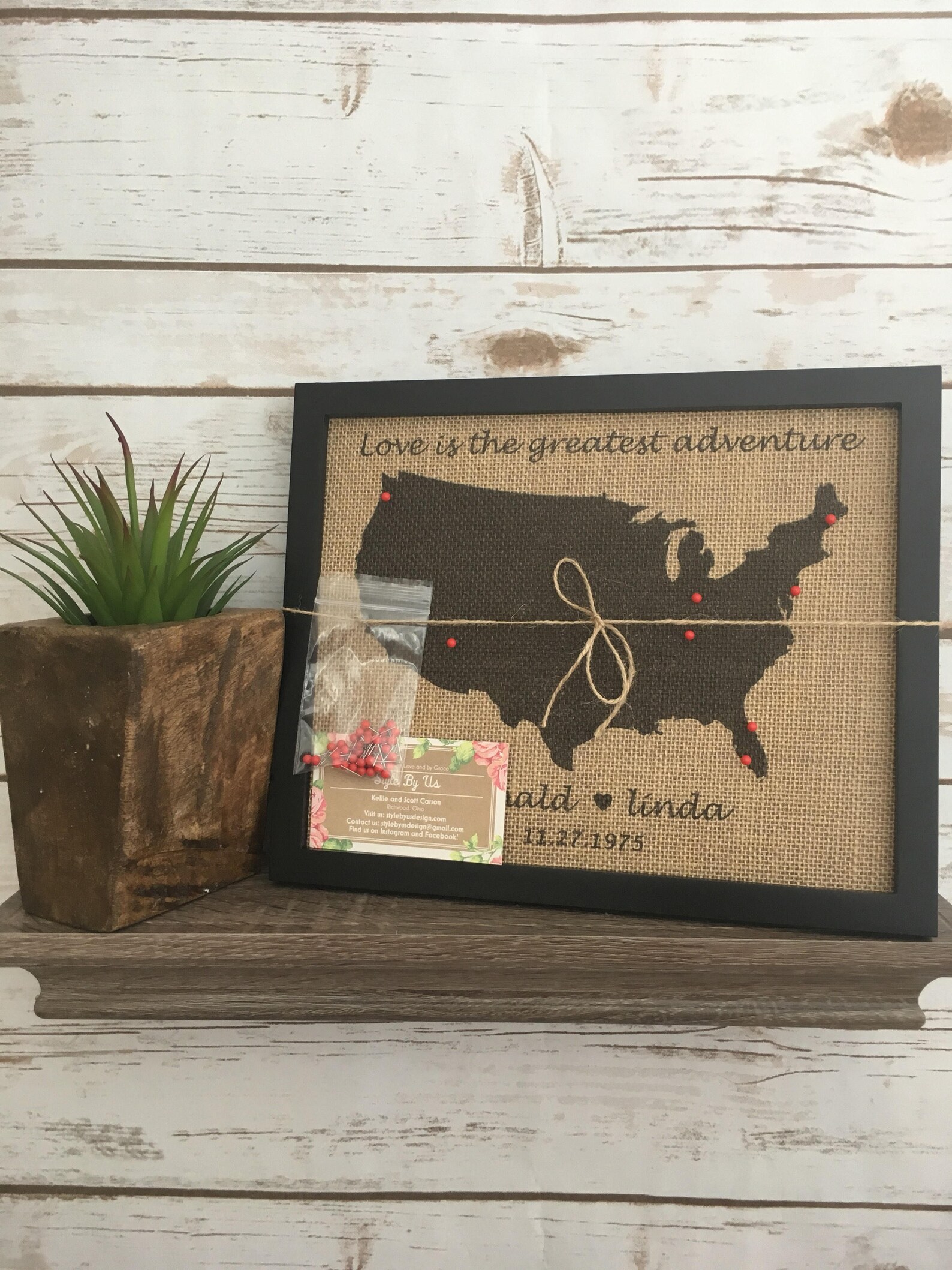8x10" Framed Burlap Push Pin Travel World Map, Map of United States ...