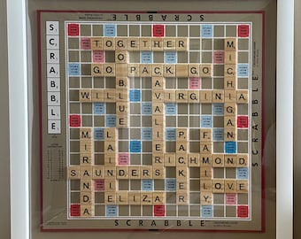 Custom Framed Scrabble Boards - Personalized Gift - Vintage Scrabble Board - Family Tree - Anniversary