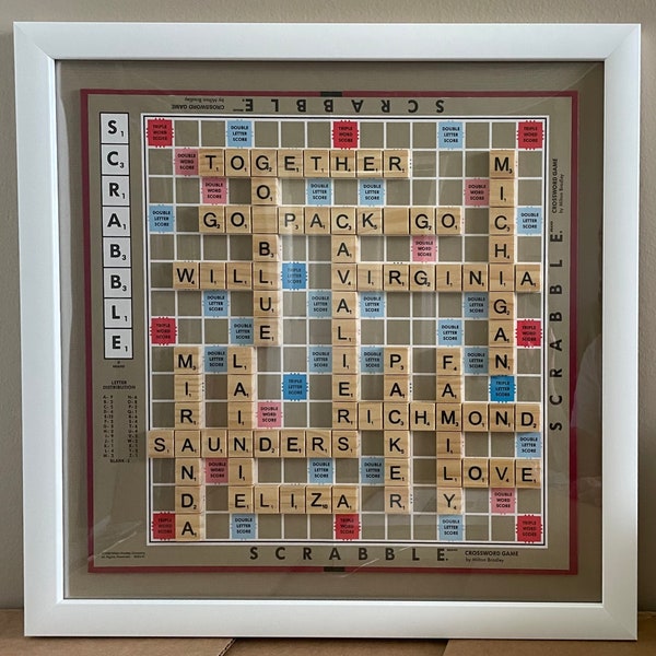 Custom Framed Scrabble Boards - Personalized Gift - Vintage Scrabble Board - Family Tree - Anniversary