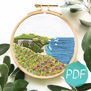 Big Sur California Hand Embroidery Pattern PDF