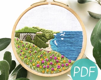 Big Sur California Hand Embroidery Pattern PDF