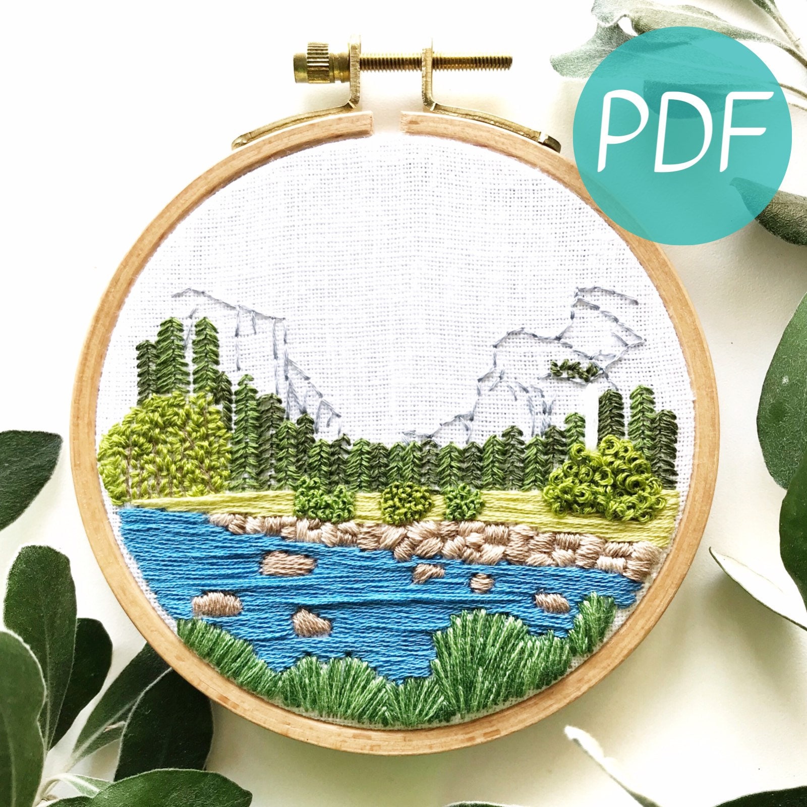 Yosemite Valley Hand Embroidery Pattern PDF