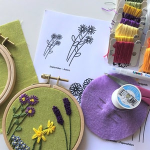 DIY Family Flower Garden, Beginner Embroidery Pattern PDF, DIY Hoop Art image 2