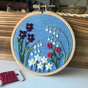 DIY Family Flower Garden, Beginner Embroidery Pattern PDF, DIY Hoop Art image 3