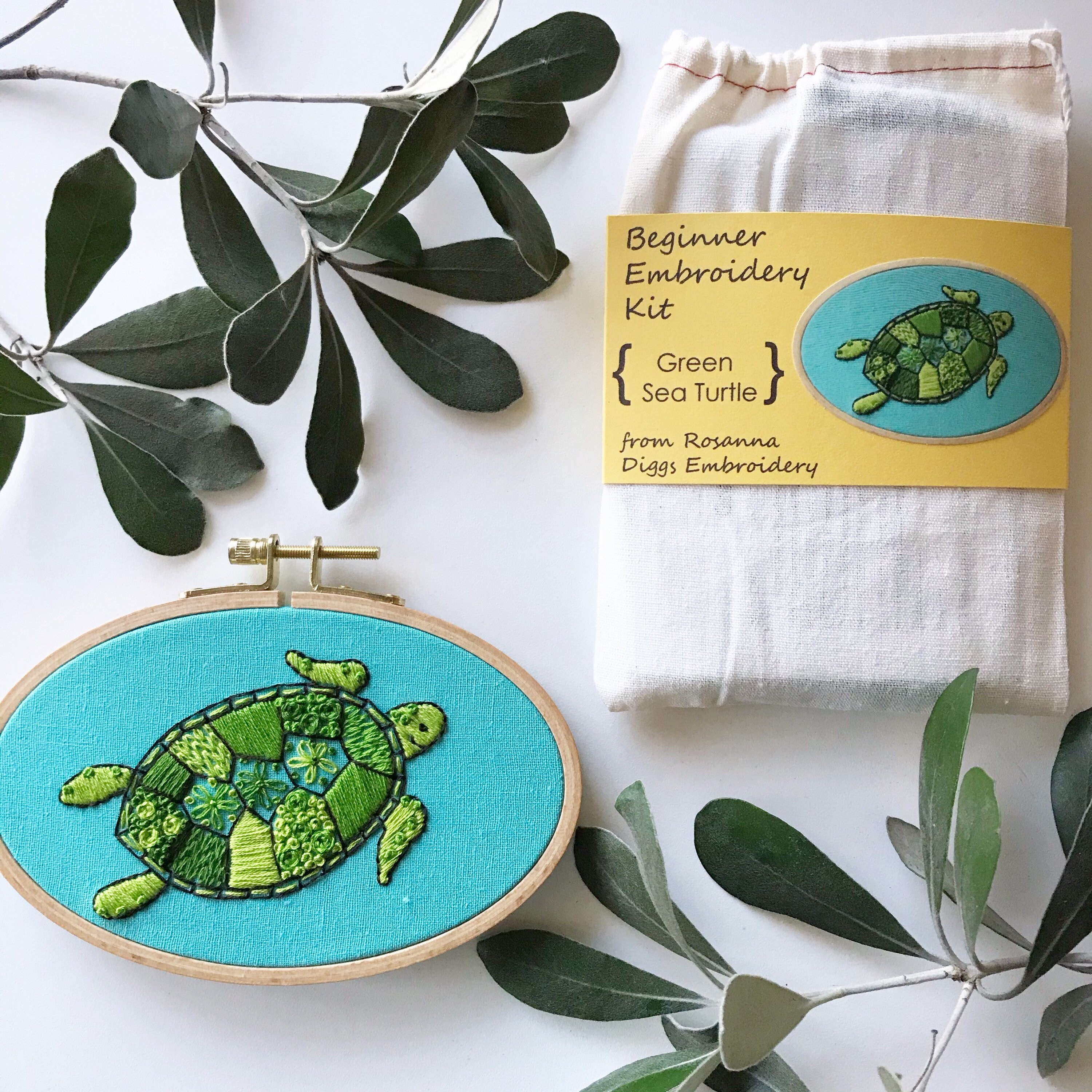 DIY Bead Embroidery Kit Tropical Sea Turtle DIY Gift Idea