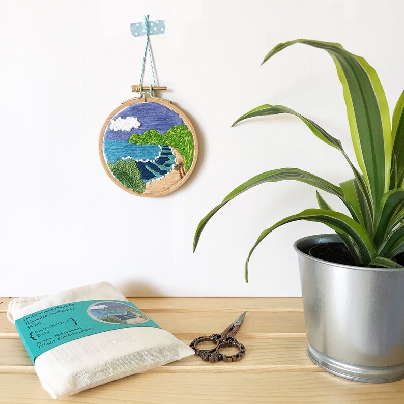 Embroidery Kit Hanauma Bay Hawaii DIY Embroidery Hoop Art Etsy