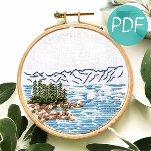 Lake Tahoe Hand Embroidery Pattern PDF