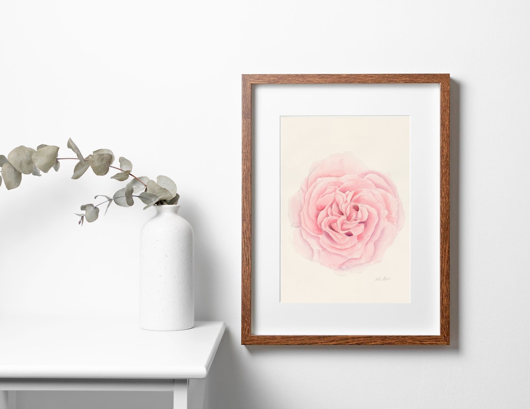 Rose Wall Art, Floral Print Art, Rose Flower Print, Watercolor ...