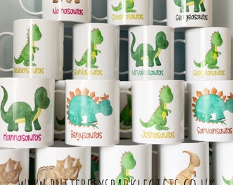 Personalised Dinosaur Children's Mug - Unbreakable Boys and Girls Dino Cup