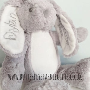 Personalised Bunny Soft Toy - Embroidered Easter Gift