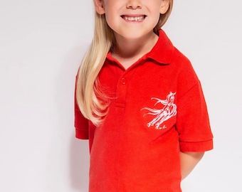 Personalised Horse Riding Polo T-Shirt - Kids Equestrian