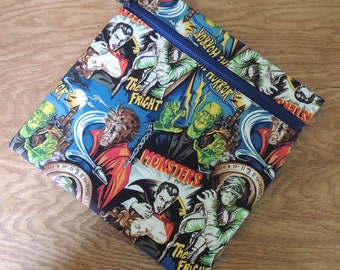 Cross stitch project bag Horror Movie monster Universal SAL 13" x 15" Crochet knit bag