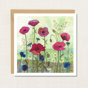 Poppy Meadow-wenskaart, blanco binnenkant