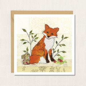 Fuchs Grußkarte, 'Fuchs und Hase', innen blanko
