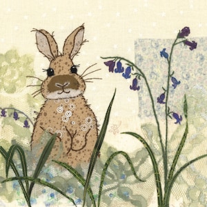 Fabric Panel - Bunny Print Cushion Panel - Organic Cotton Panama