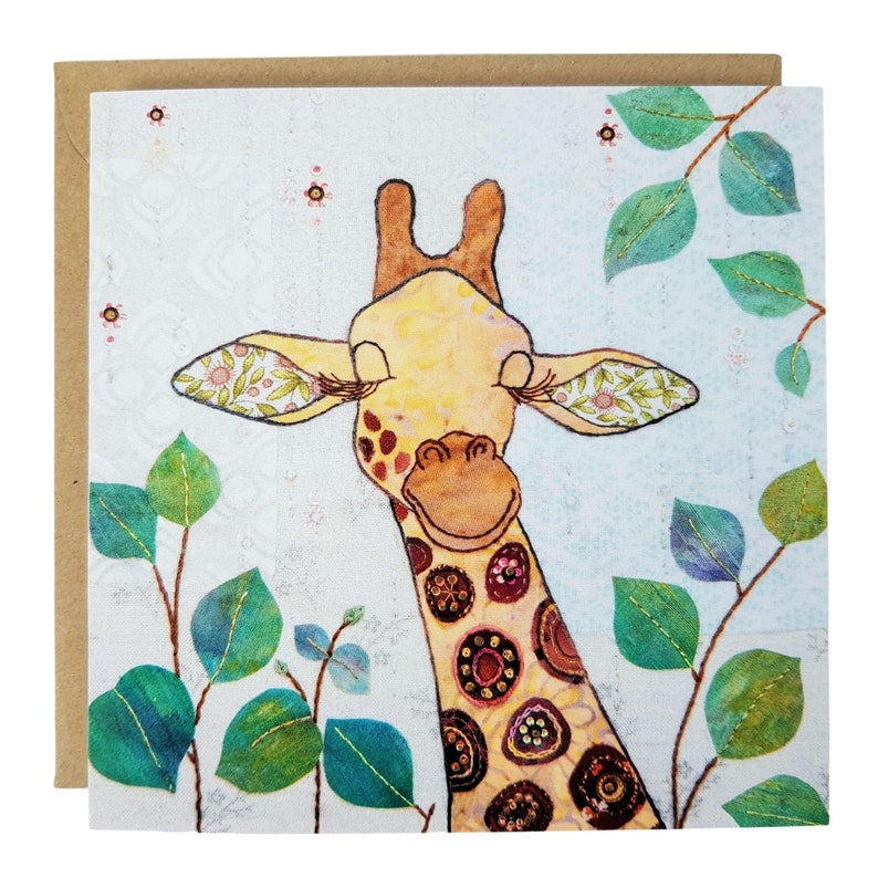 Blank inside Giraffe Greetings Card Foiled