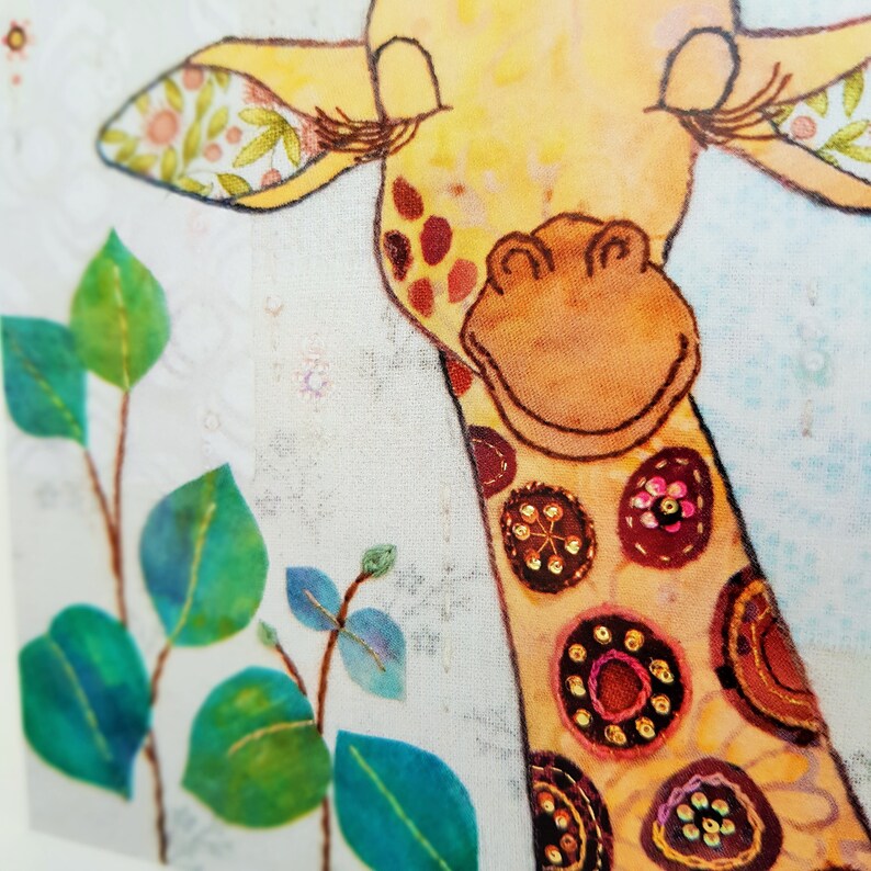 Blank inside Giraffe Greetings Card Foiled