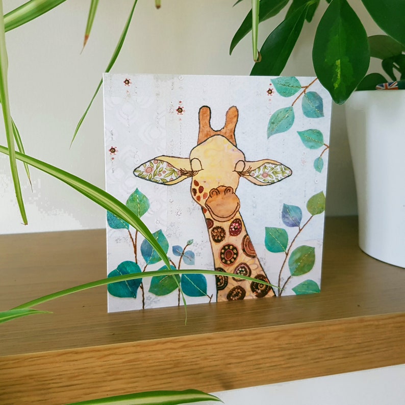 Blank inside Giraffe Greetings Card Foiled