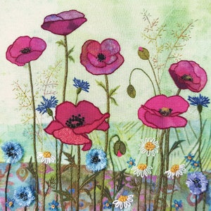 Floral Embroidery Kit - 'Poppy Meadow' - Modern Hand Embroidery - DIY Craft Kit - Gift for Her