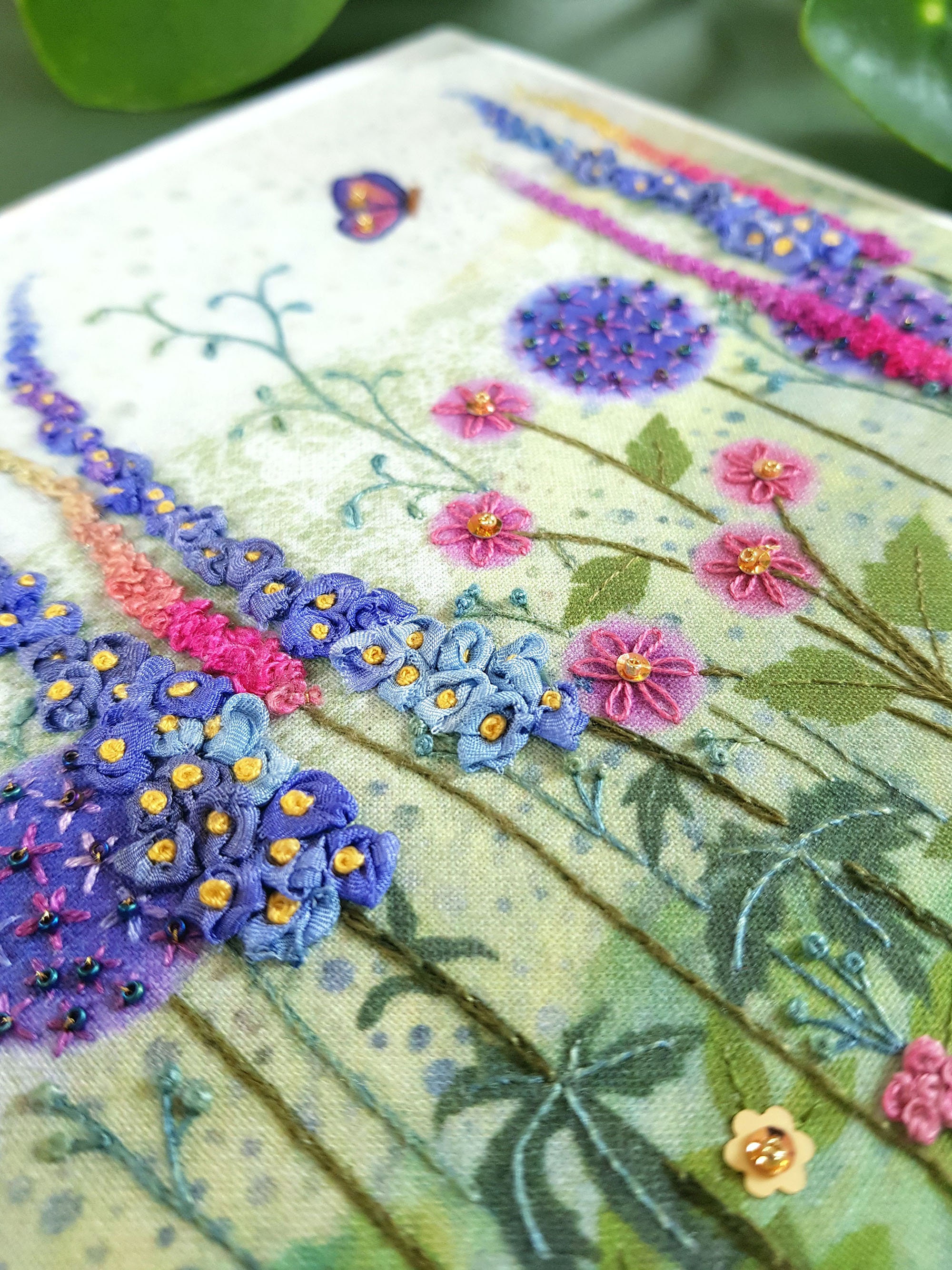 Family Flower Garden in Blue: Design Your Own Embroidery Kit