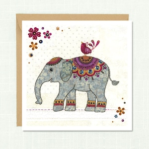 Carte de voeux éléphant, vierge à l'intérieur