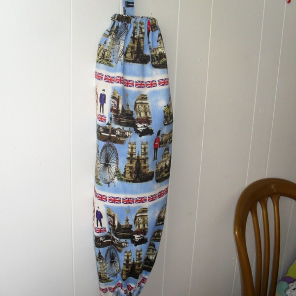 London Landmarks Blue Background Carrier Bag Holder/Tidy