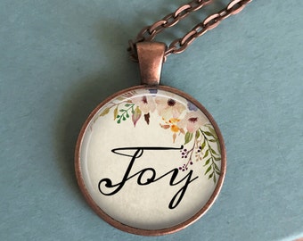 Joy Necklace - Christian Necklace - Pendant Necklace - Bible Verse Necklace - Birthday Gift Idea - Gift for Her - Jewelry for Women