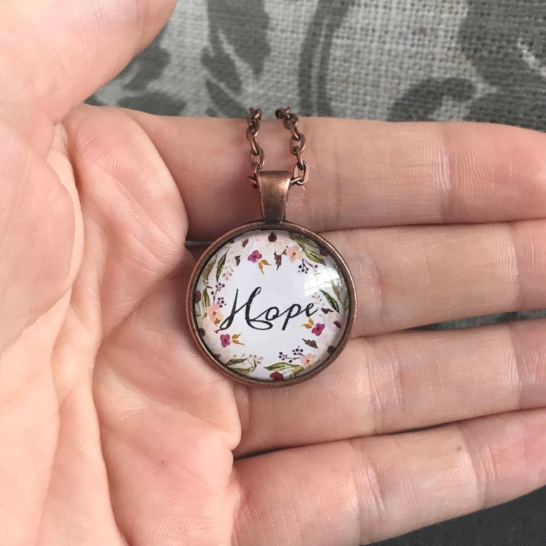 Hope Necklace Christian Necklace Pendant Necklace Bible Etsy