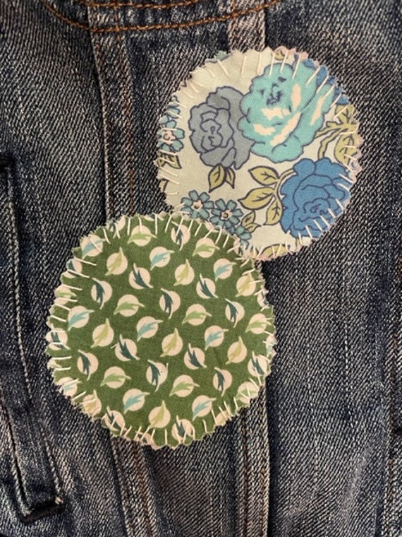 Patchwork Jean Vest Upcycled - Small - image 2