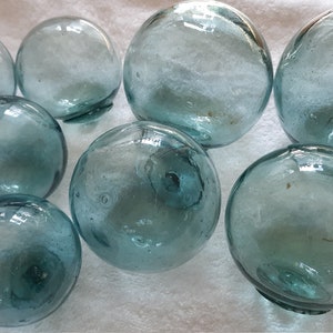 8  Japanese Glass Fishing Floats, 2.5&quot;-3.5&quot; Glass Float,  Antique Float