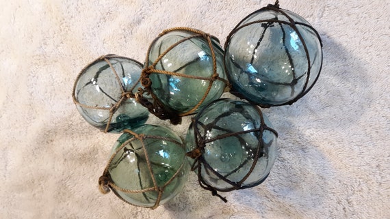 Group of 5 Japanese Glass Fishing Floats, 2.75 Glass Float, Antique Floats,  Beach House Decor -  Canada