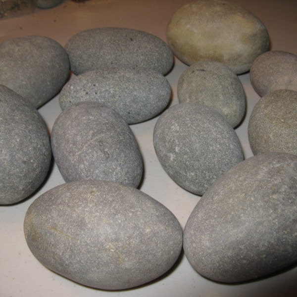 12 Stones 3"-3.5" LARGE EGG Shaped Stones,Painting Stones,Large, Smooth, Round Beach Rocks, Wishing Stones, Wedding Decor