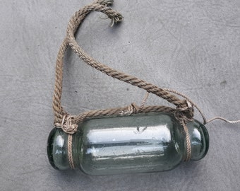 5.5&quot; Rolling Pin Glass Fishing Float, Collectable, Antique, Nautical Decor, Beach Decor, Beach Cottage Decor, Sea Glass, Home and Garden
