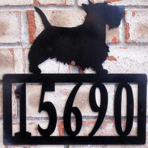 Scottish Terrier Address Metal Sign