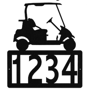 Golf Cart Address Sign Metal