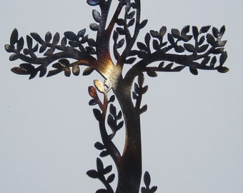 Christian Cross, Metal, Wall Decor, Tree of Life