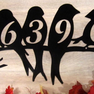 House Numbers Birds on a Limb, Branch Address Metal Sign, Metal Art, Handmade, Any Numbers