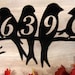 House Numbers Birds on a Limb, Branch Address Metal Sign, Metal Art, Handmade, Any Numbers 